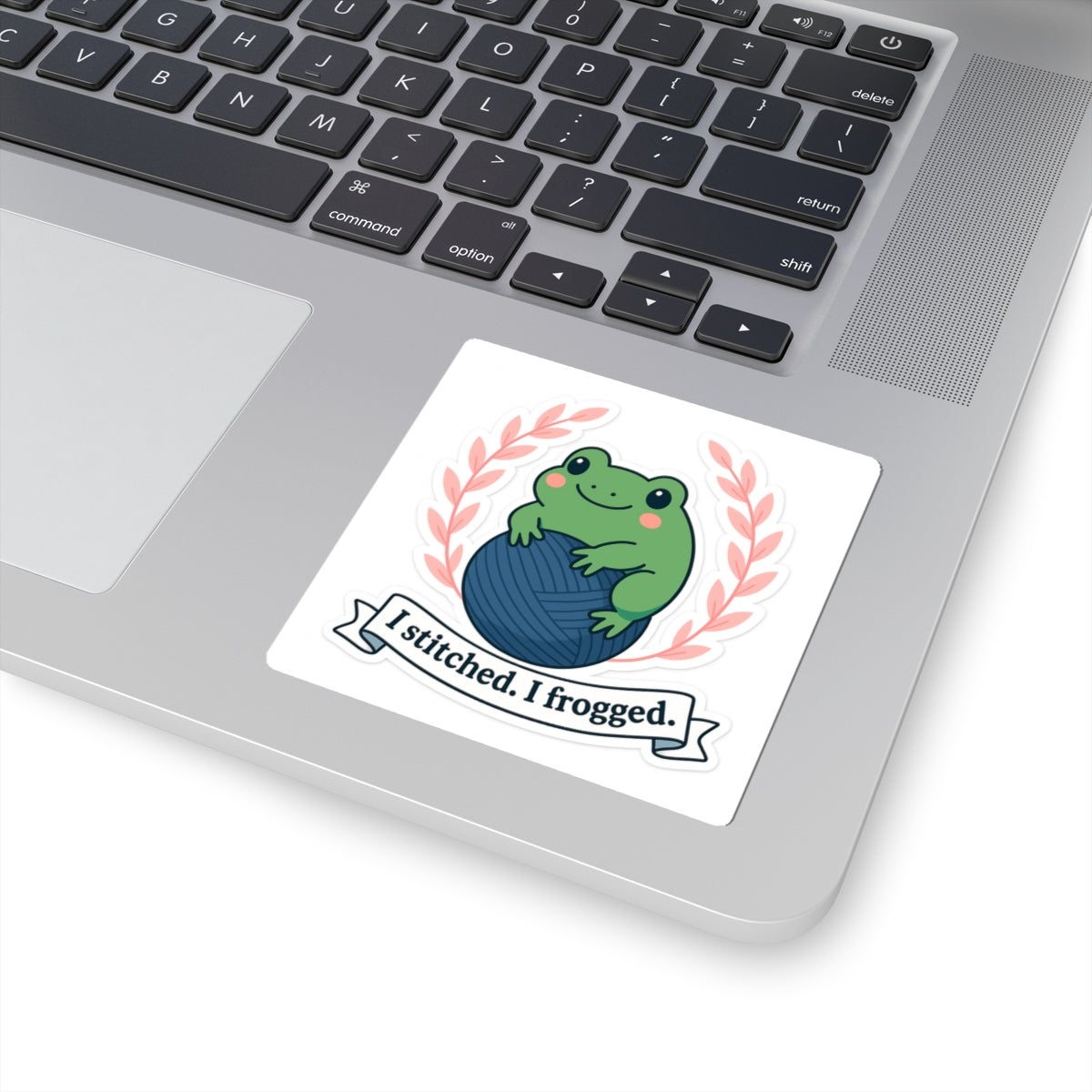 Copy of Whimsical Frog Kiss-Cut Stickers - I Stitched, I Frogged, Cute Frog Decor, Humorous Gift, Laptop Stickers, Nature Lovers