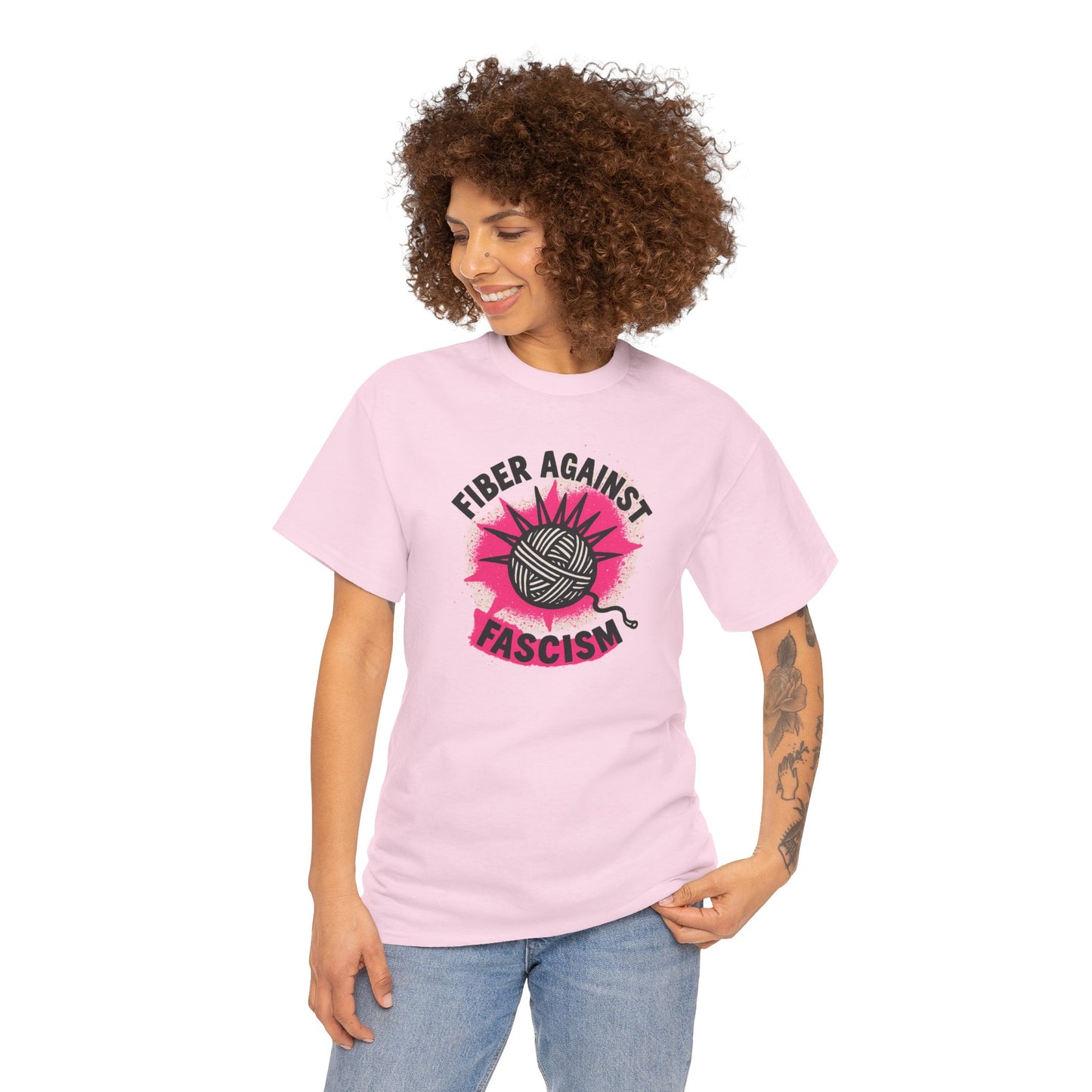Craftivism, Gift for fiber lover, Anti-fascism Tee, Political Protest Shirt, Activist Unisex Top, Cotton Tshirt, Resistance Apparel, Knitter, Crocheter