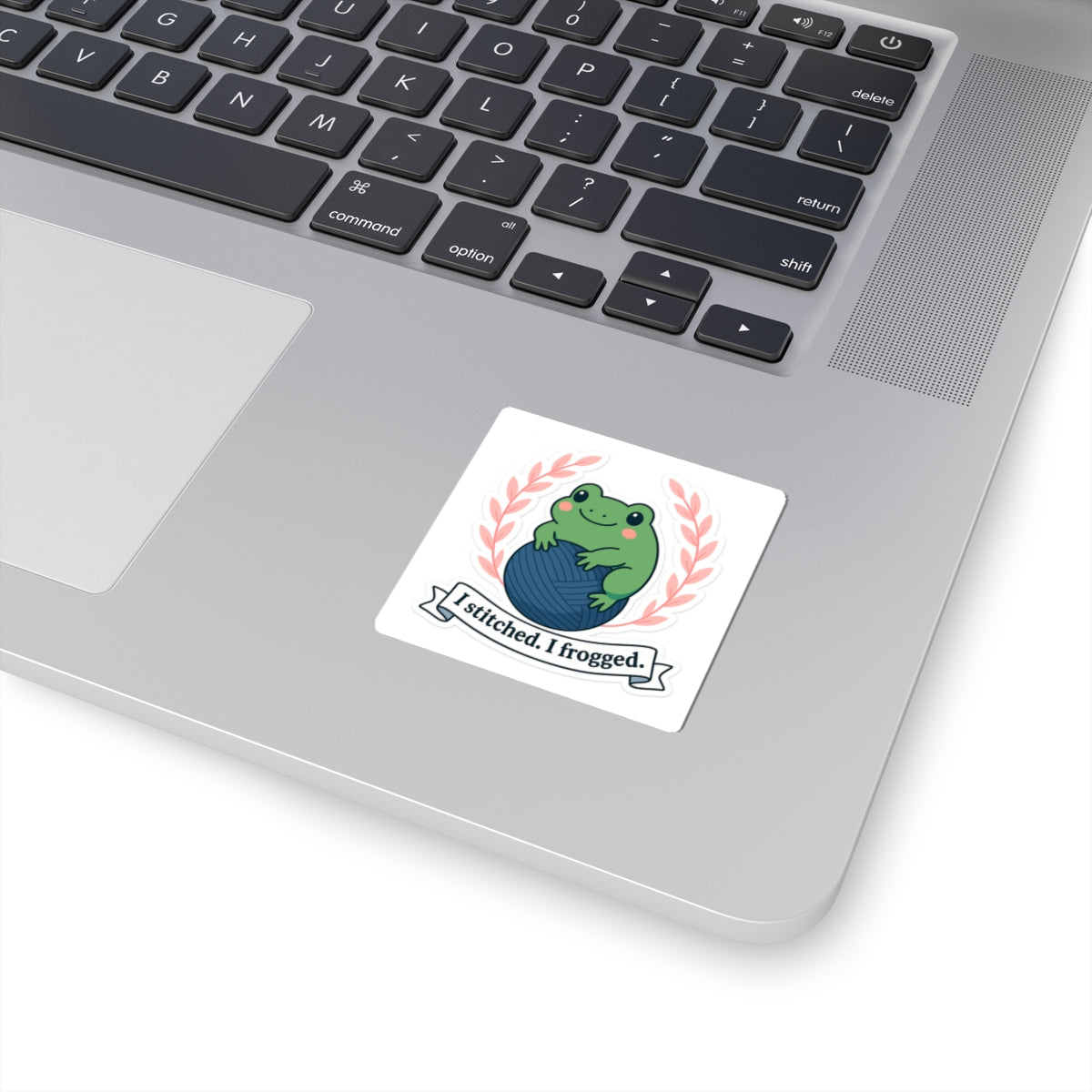 Copy of Whimsical Frog Kiss-Cut Stickers - I Stitched, I Frogged, Cute Frog Decor, Humorous Gift, Laptop Stickers, Nature Lovers