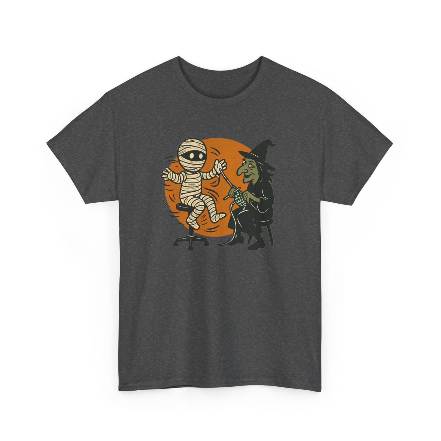 Halloween Fun Unisex Tee, Spooky Vibe T-Shirt, Fall Celebrations, and Casual Wear, Gift for Yarn Lover, Gift for Knitter, Knitting Tee