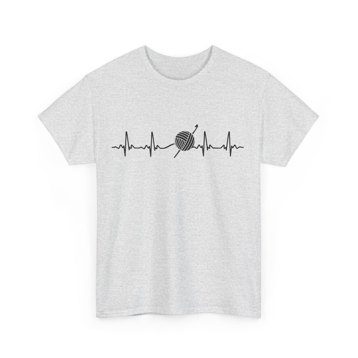 Crochet EKG Unisex Heavy Cotton Tee
