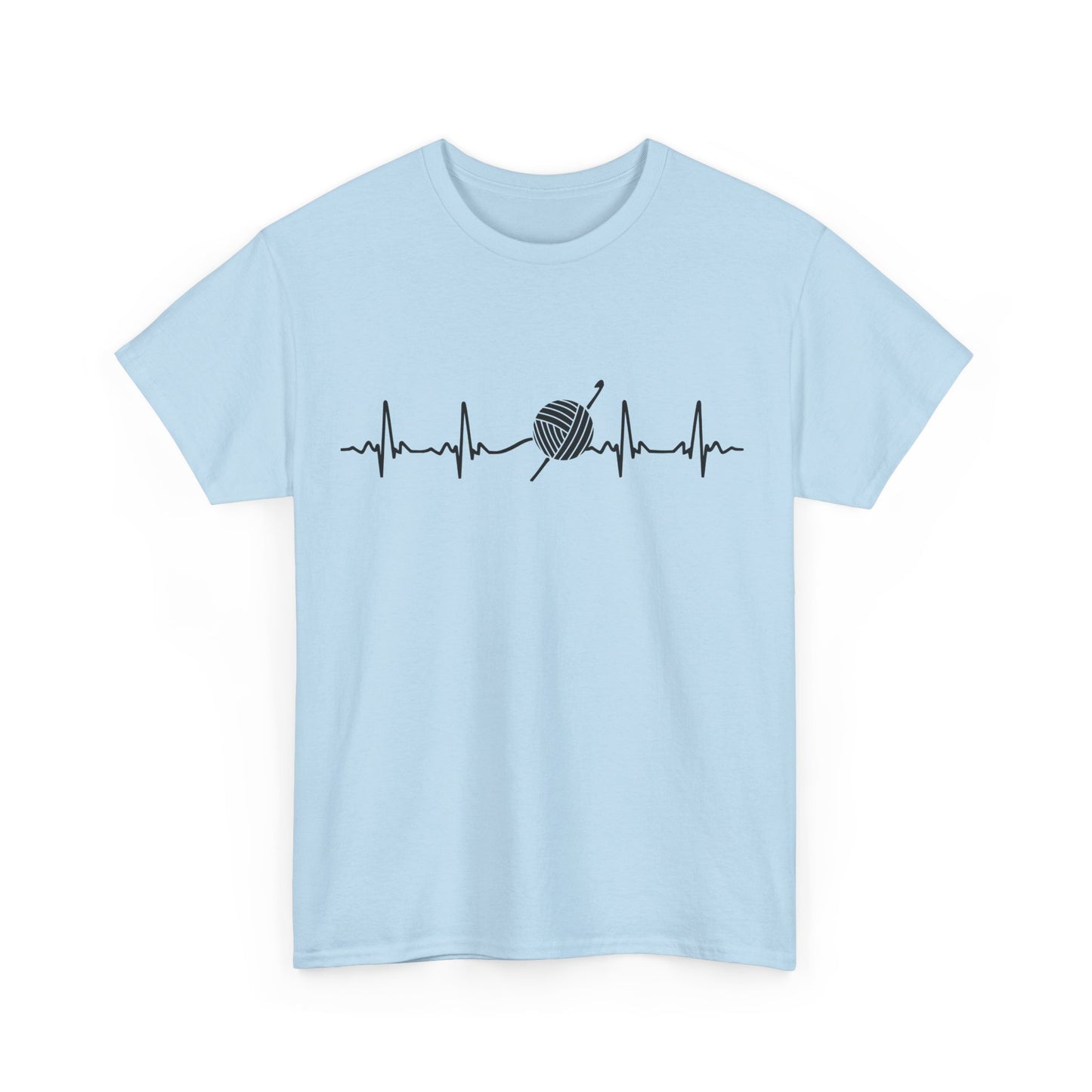 Crochet EKG Unisex Heavy Cotton Tee