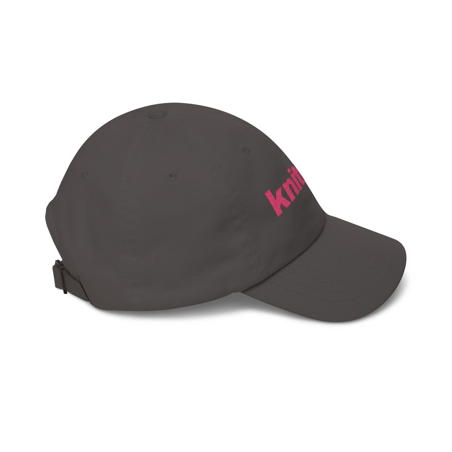 Knitter Embroidered Dad Cap – Pink Text Casual Baseball Hat for Knitting Lovers