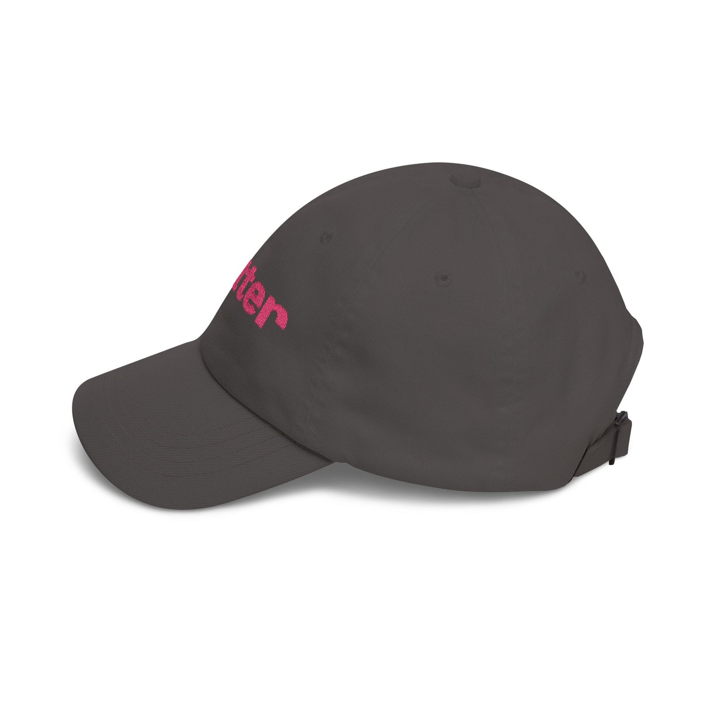 Knitter Embroidered Dad Cap – Pink Text Casual Baseball Hat for Knitting Lovers