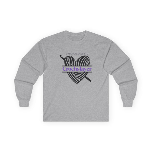 Crafty Heart Long Sleeve Tee, Knitting Lover Gift, Unisex T-Shirt, Cozy Style, Creative Apparel