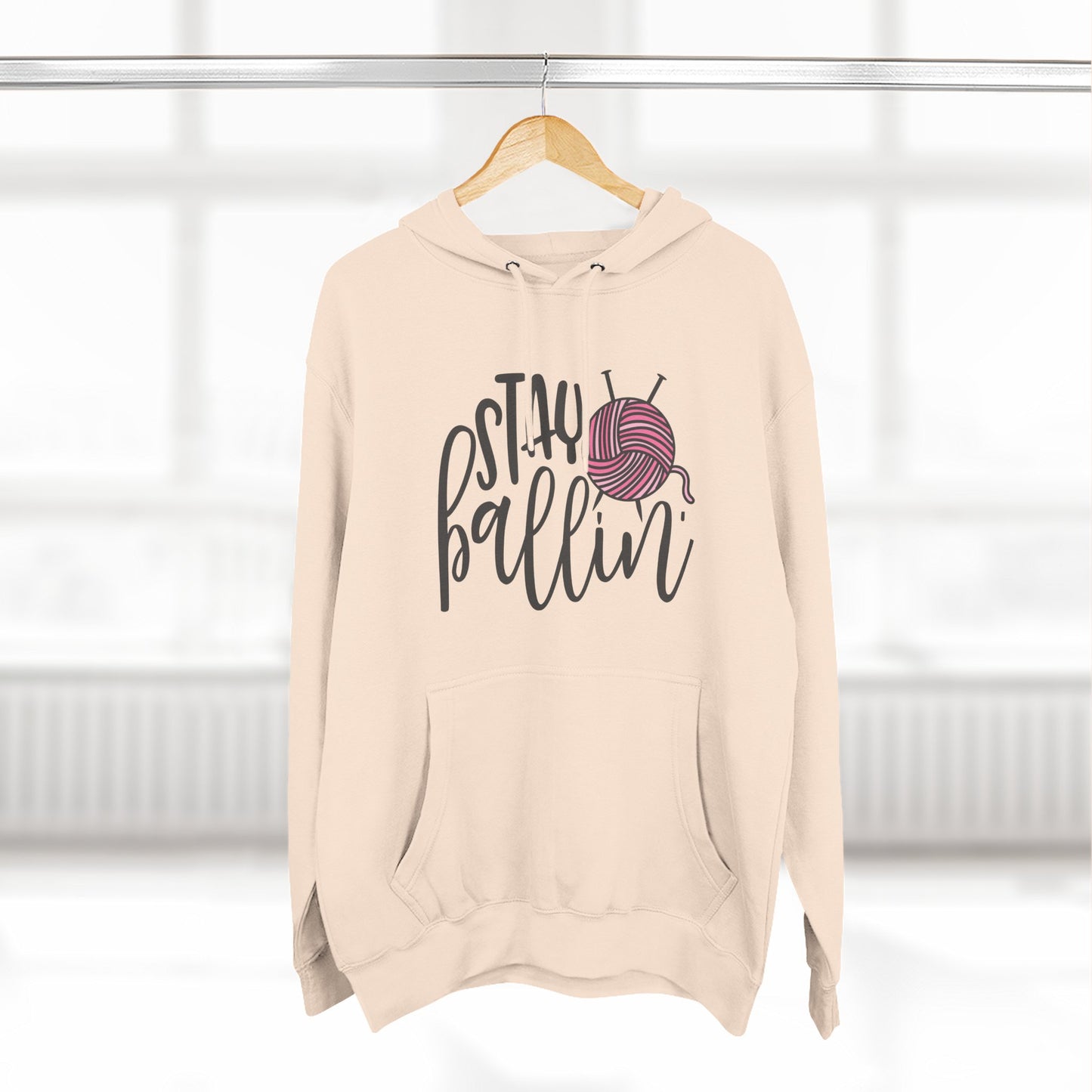 Stay Ballin' Hoodie — Knitting Yarn Lover Pullover