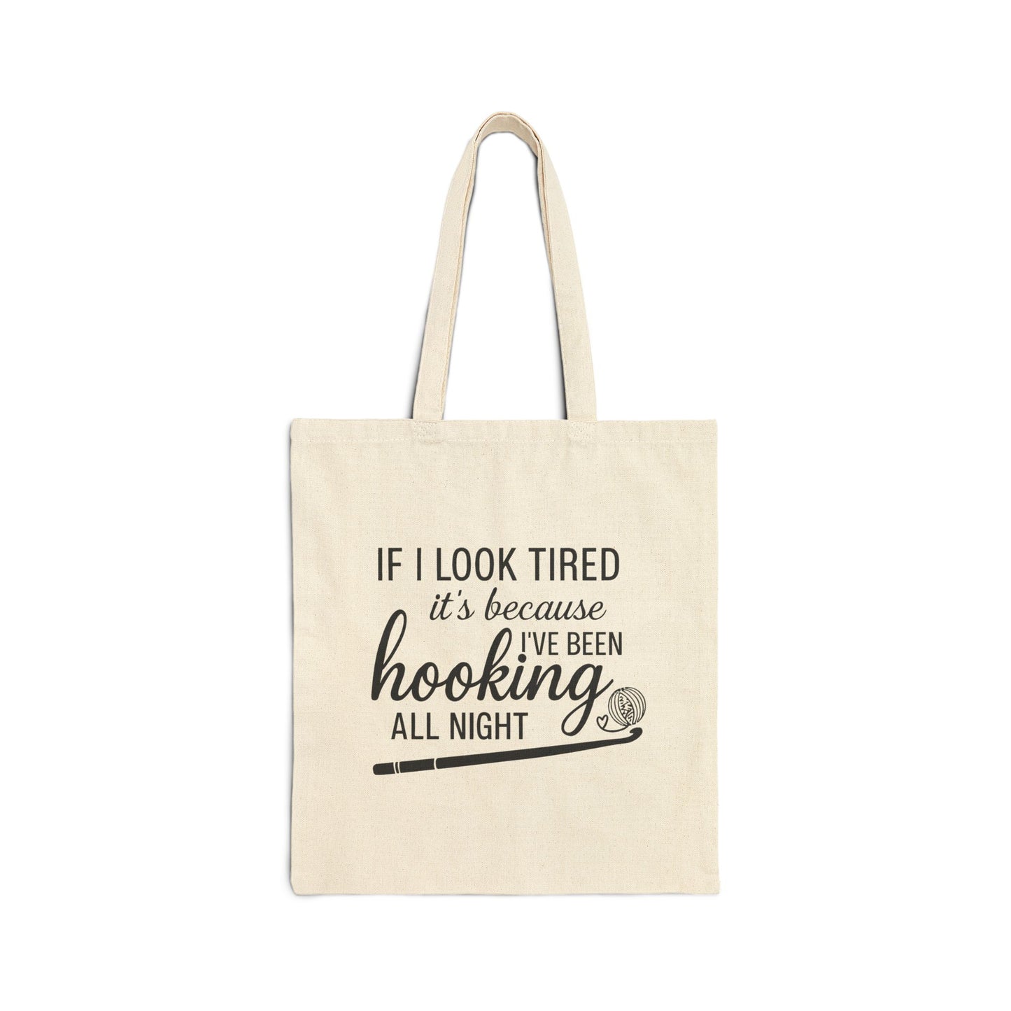 Funny Quote Cotton Canvas Tote Bag for Crocheter - Project Bag, Reusable Shopping Bag, Eco-Friendly Market Tote, Gift for Crafter, Gift