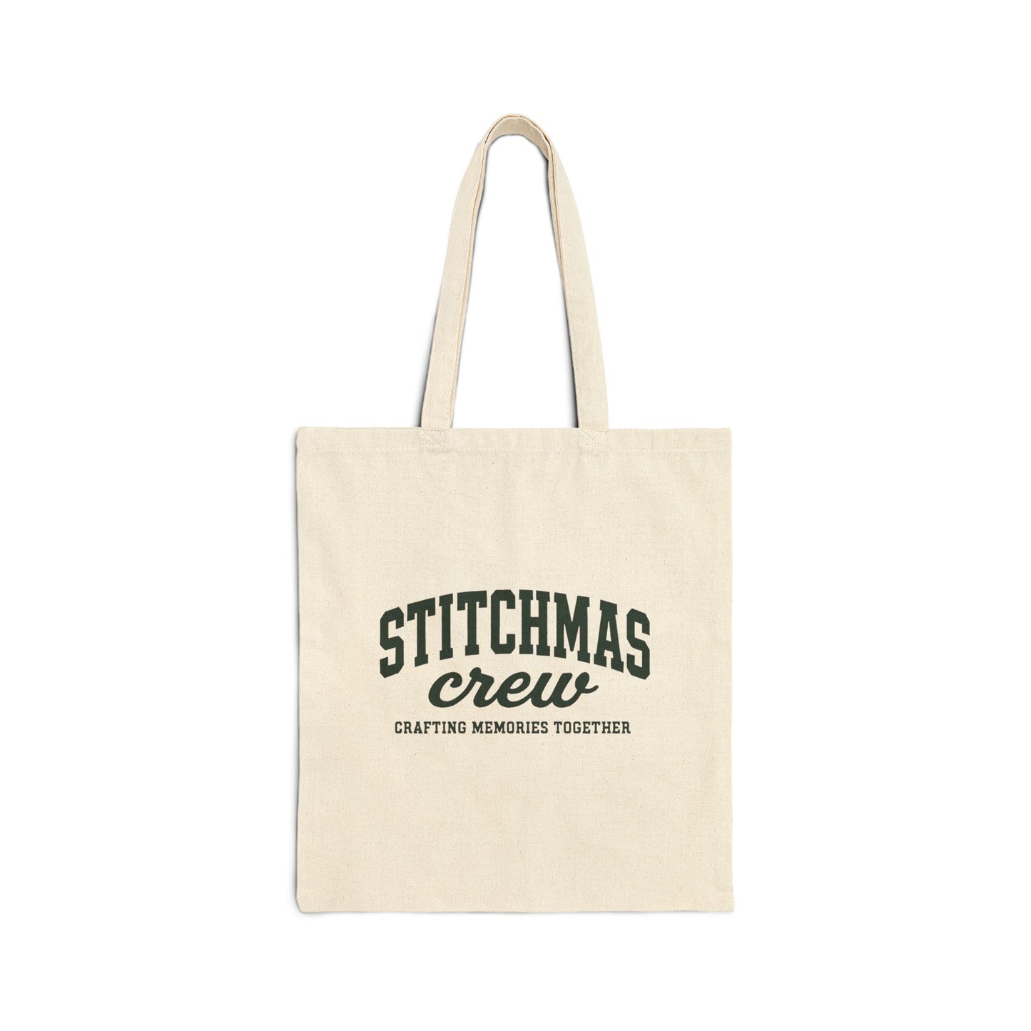 Cotton Canvas Tote Bag - Stitchmas Crew Crafting Memories Together