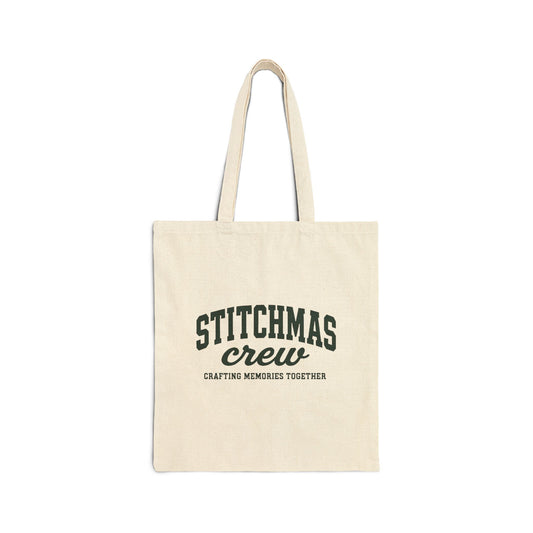 Cotton Canvas Tote Bag - Stitchmas Crew Crafting Memories Together