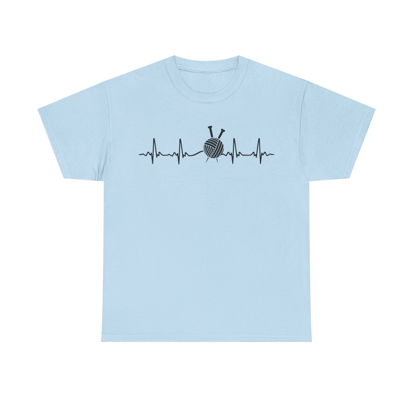 Knitting EKG Unisex Heavy Cotton Tee