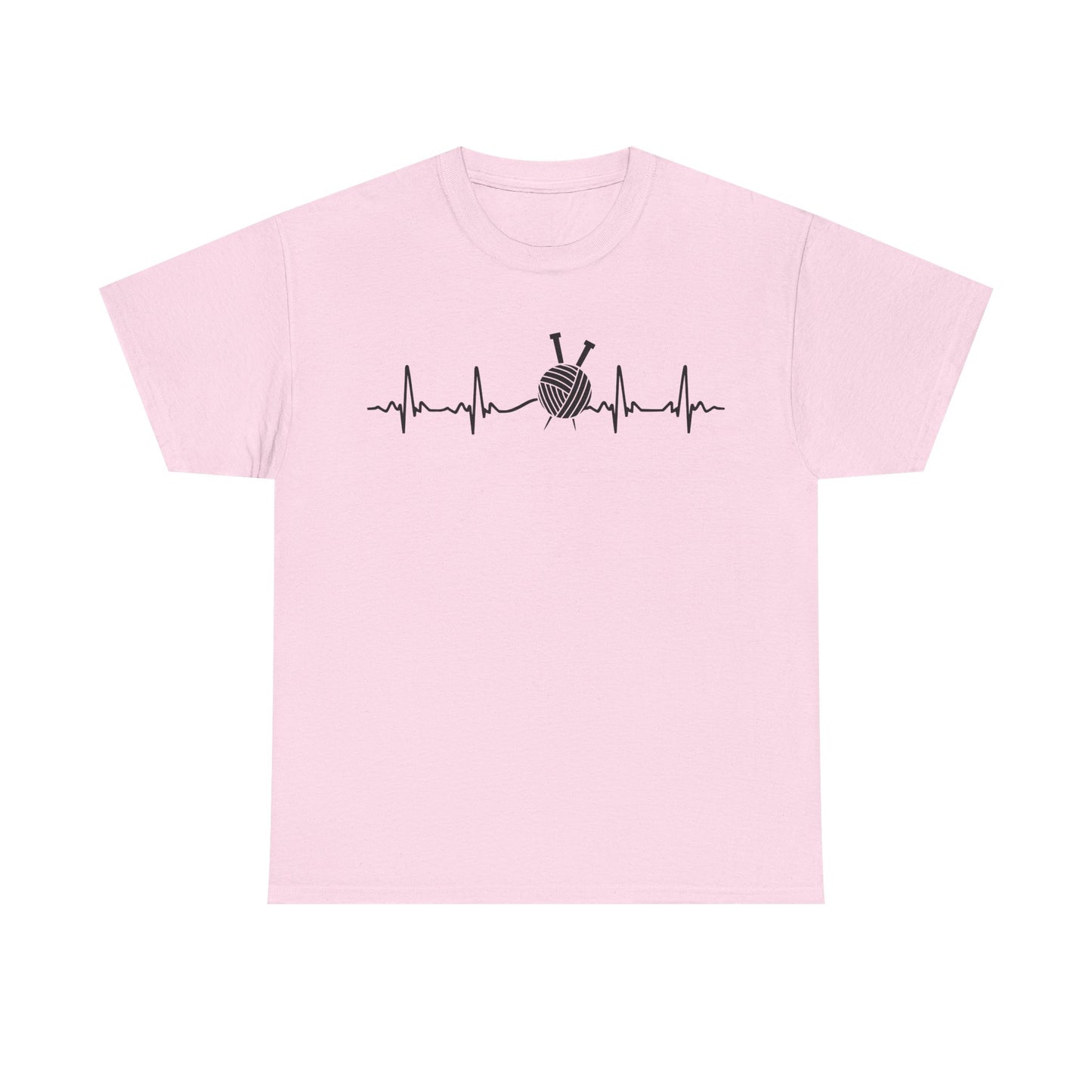 Knitting EKG Unisex Heavy Cotton Tee