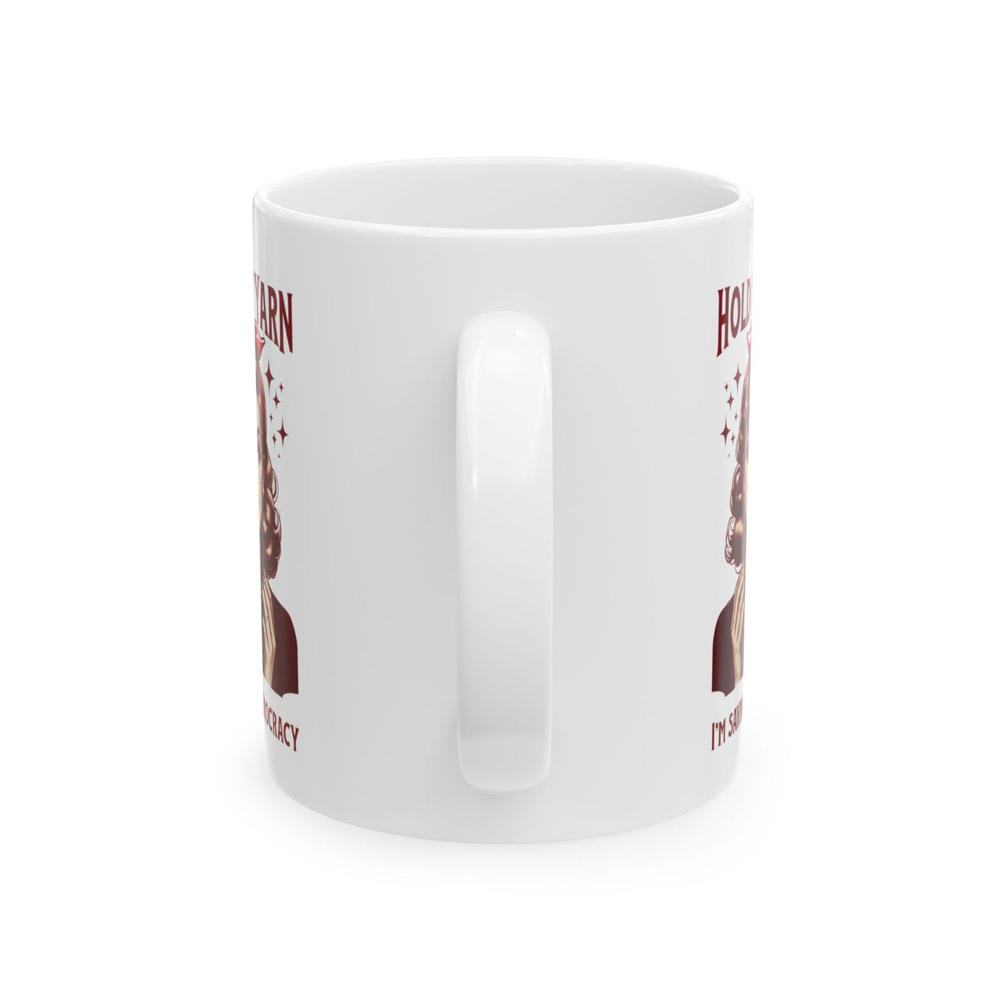 Craftivism Ceramic Mug, Yarn Enthusiast Gift, Knitting Coffee Cup, Crocheting Tea Mug, Handmade Activism Drinkware