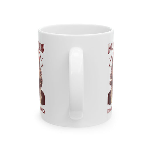 Craftivism Ceramic Mug, Yarn Enthusiast Gift, Knitting Coffee Cup, Crocheting Tea Mug, Handmade Activism Drinkware
