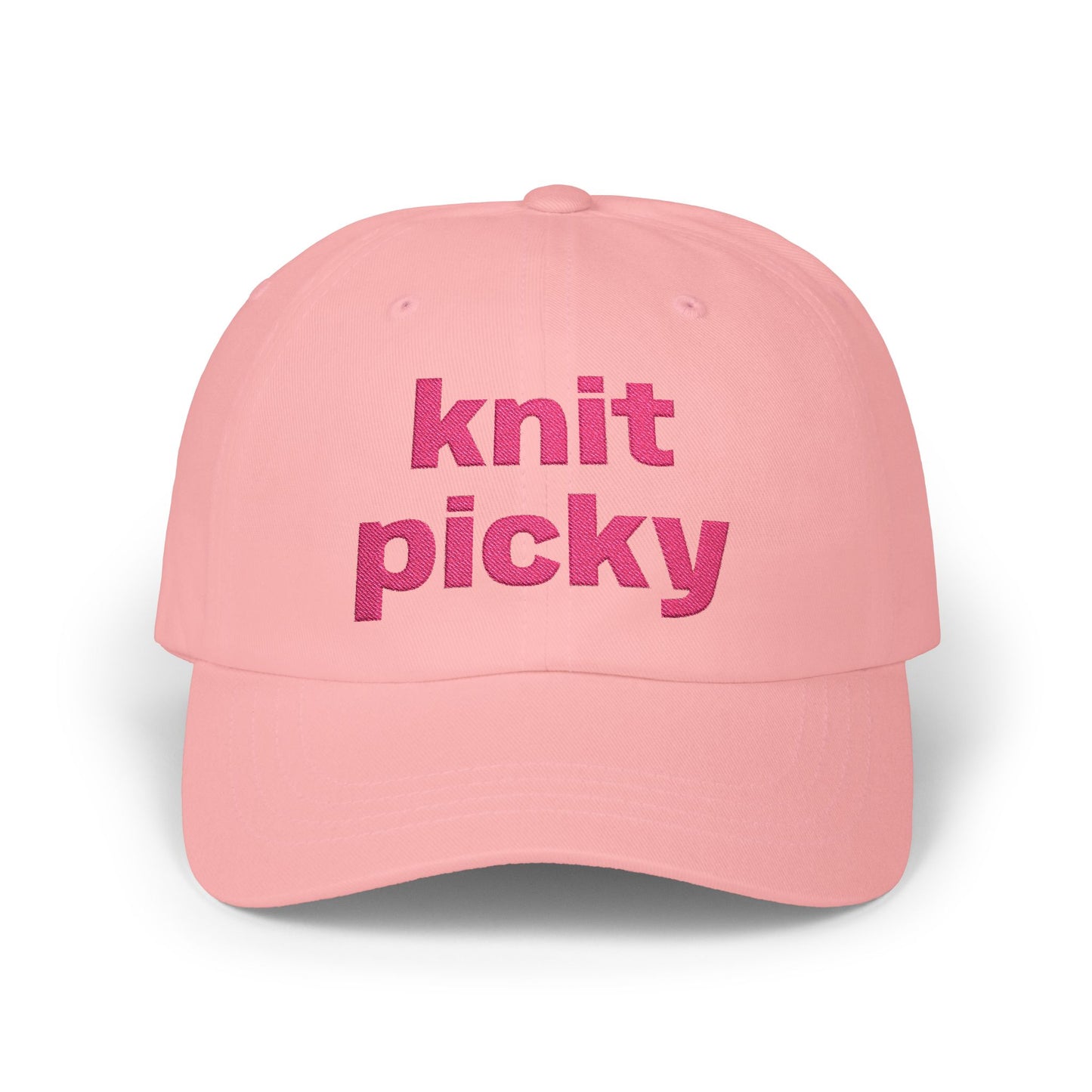 Dad Cap — "knit picky" Embroidered Knitting Lover Hat