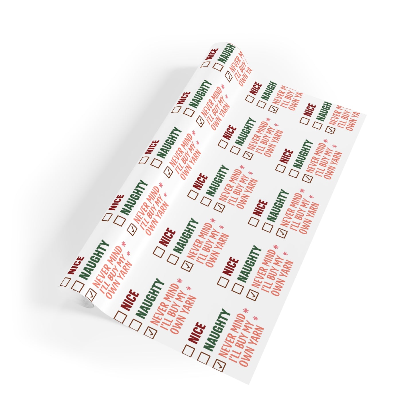 Holiday Gift Wrapping Paper Roll - Nice or Naughty Design