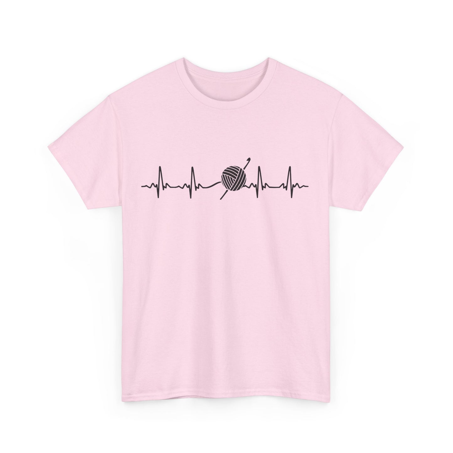 Crochet EKG Unisex Heavy Cotton Tee