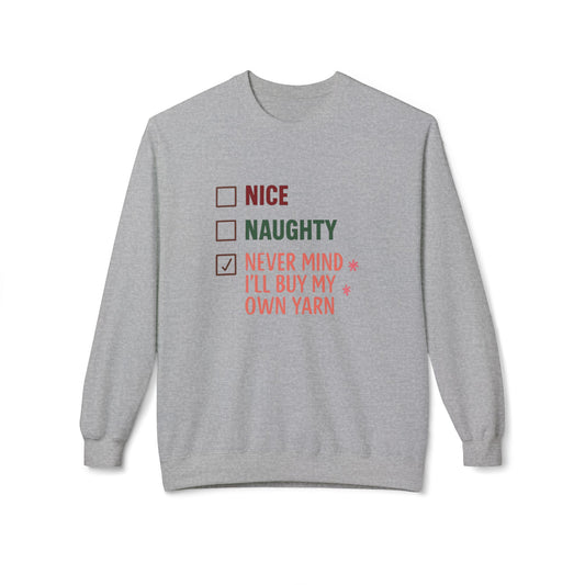 Holiday Spirit Sweatshirt | Nice or Naughty Fleece Top | Cozy Christmas Gift | Unisex Crewneck | Festive Winter Apparel