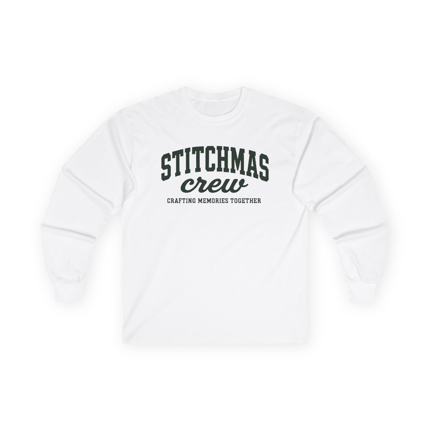 Stitchmas Crafting Memories Unisex Cotton Shirt, Cozy Crew for Stitchmas, Holiday Gift, Family Gatherings, Casual Layer
