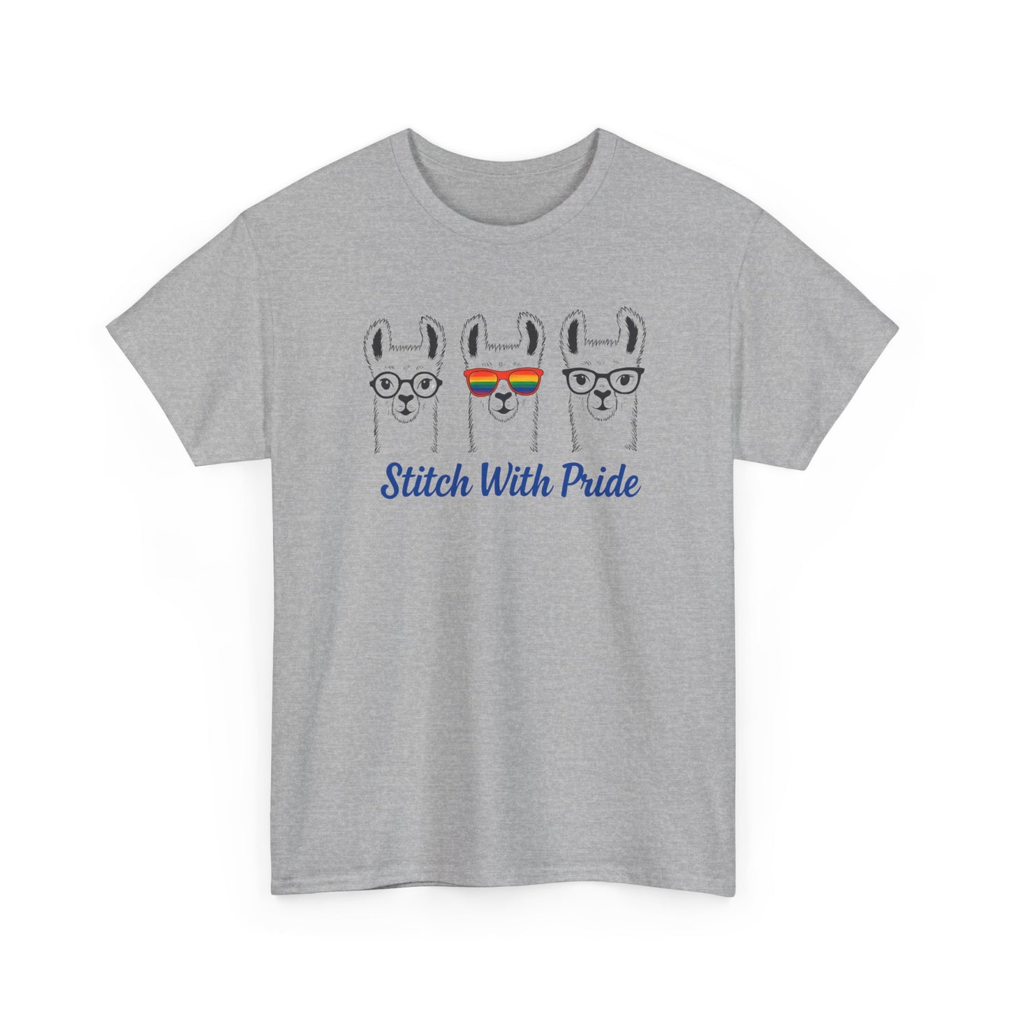 Stitch with Pride Unisex Tee, Fiber Artist Knitting Crocheting Yarn Lovers Shirt, LGBT Pride Apparel