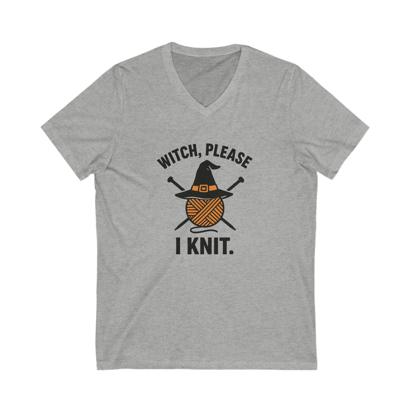 Witch Please, I Knit Halloween Tshirt, Halloween shirt, Witchy Vibes, Knitting Tee, V-neck shirt, Fall fashion