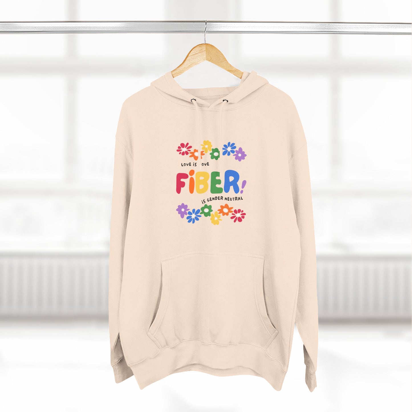 Fiber Lover Hoodie — "Life Is Better with Fiber" Colorful Floral Knitwear