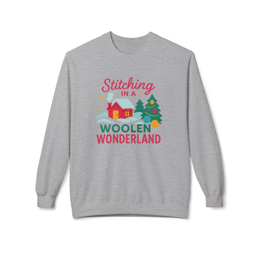 Cozy Holiday Crewneck Sweatshirt, Woolen Wonderland Cozy Sweatshirt, Christmas Gift, Winter Apparel, Holiday Cheer