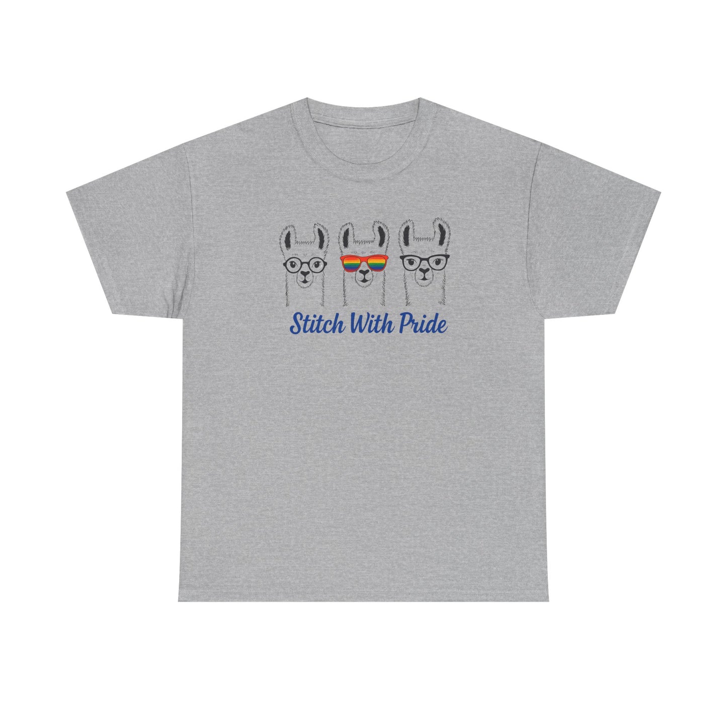 Stitch with Pride Unisex Tee, Fiber Artist Knitting Crocheting Yarn Lovers Shirt, LGBT Pride Apparel