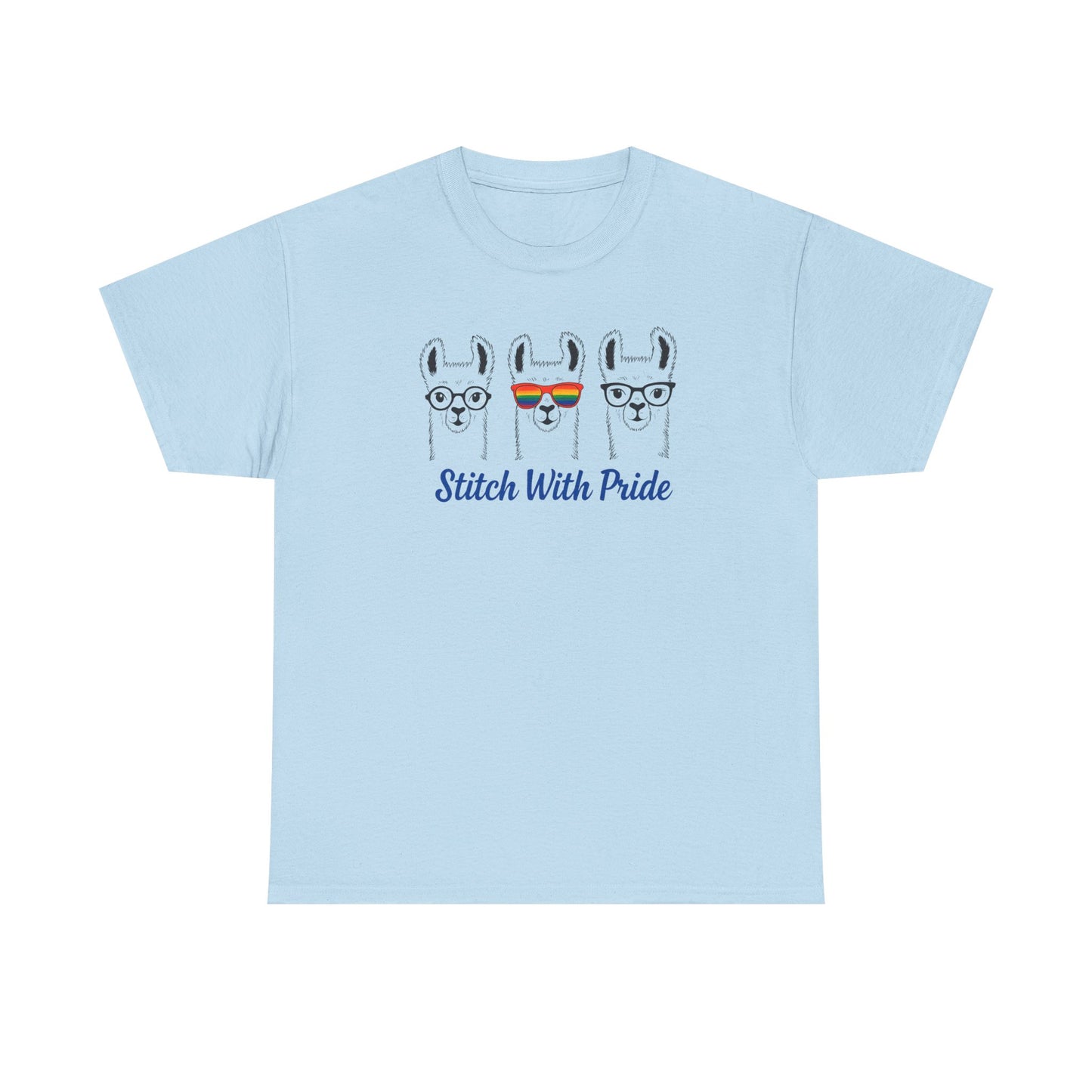 Stitch with Pride Unisex Tee, Fiber Artist Knitting Crocheting Yarn Lovers Shirt, LGBT Pride Apparel