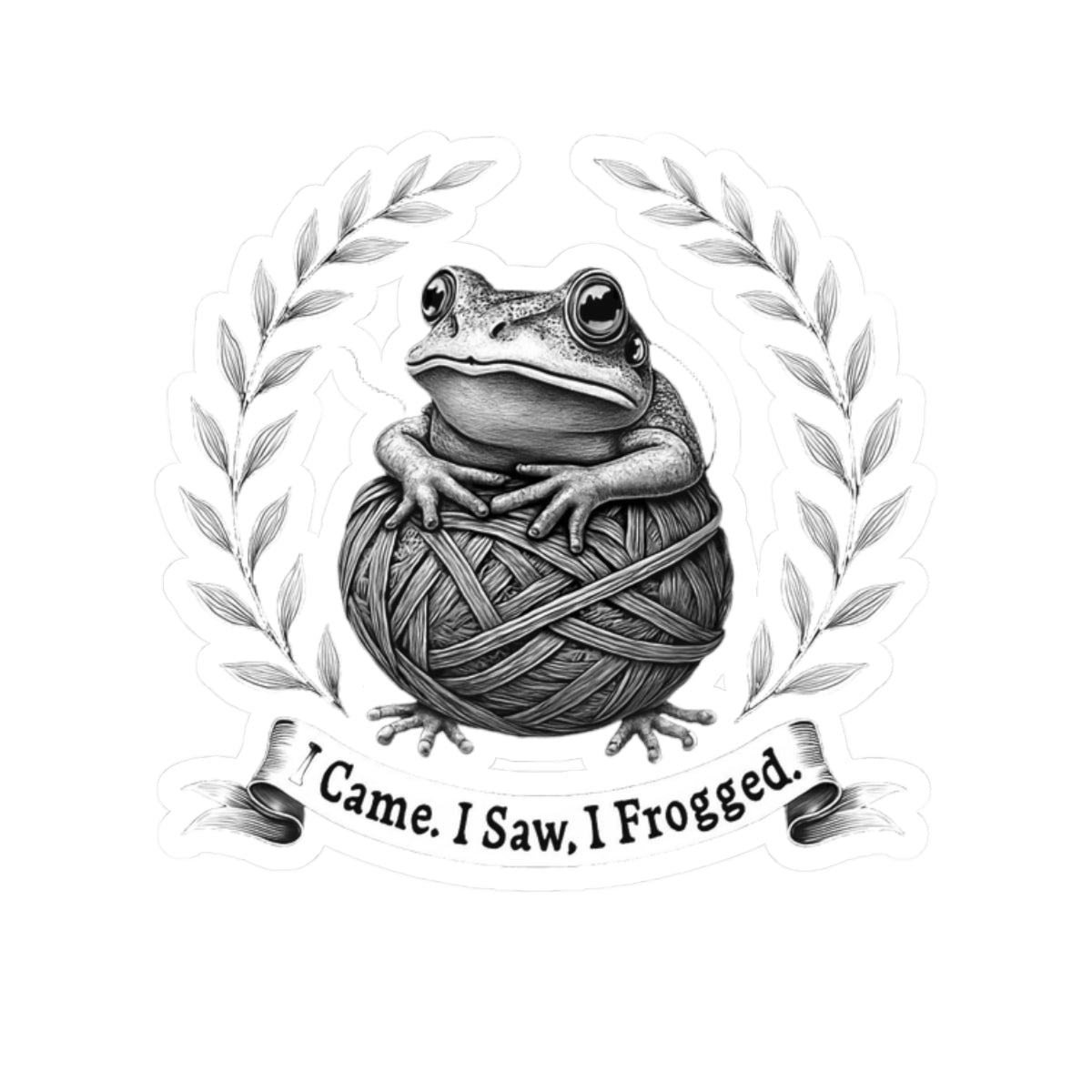 Whimsical Frog Kiss-Cut Stickers - I Came, I Saw, I Frogged, Cute Frog Decor, Humorous Gift, Laptop Stickers, Nature Lovers