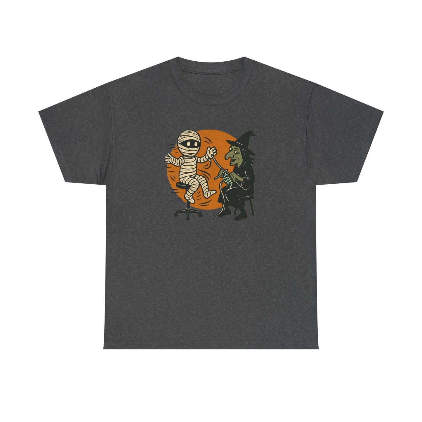 Halloween Fun Unisex Tee, Spooky Vibe T-Shirt, Fall Celebrations, and Casual Wear, Gift for Yarn Lover, Gift for Knitter, Knitting Tee