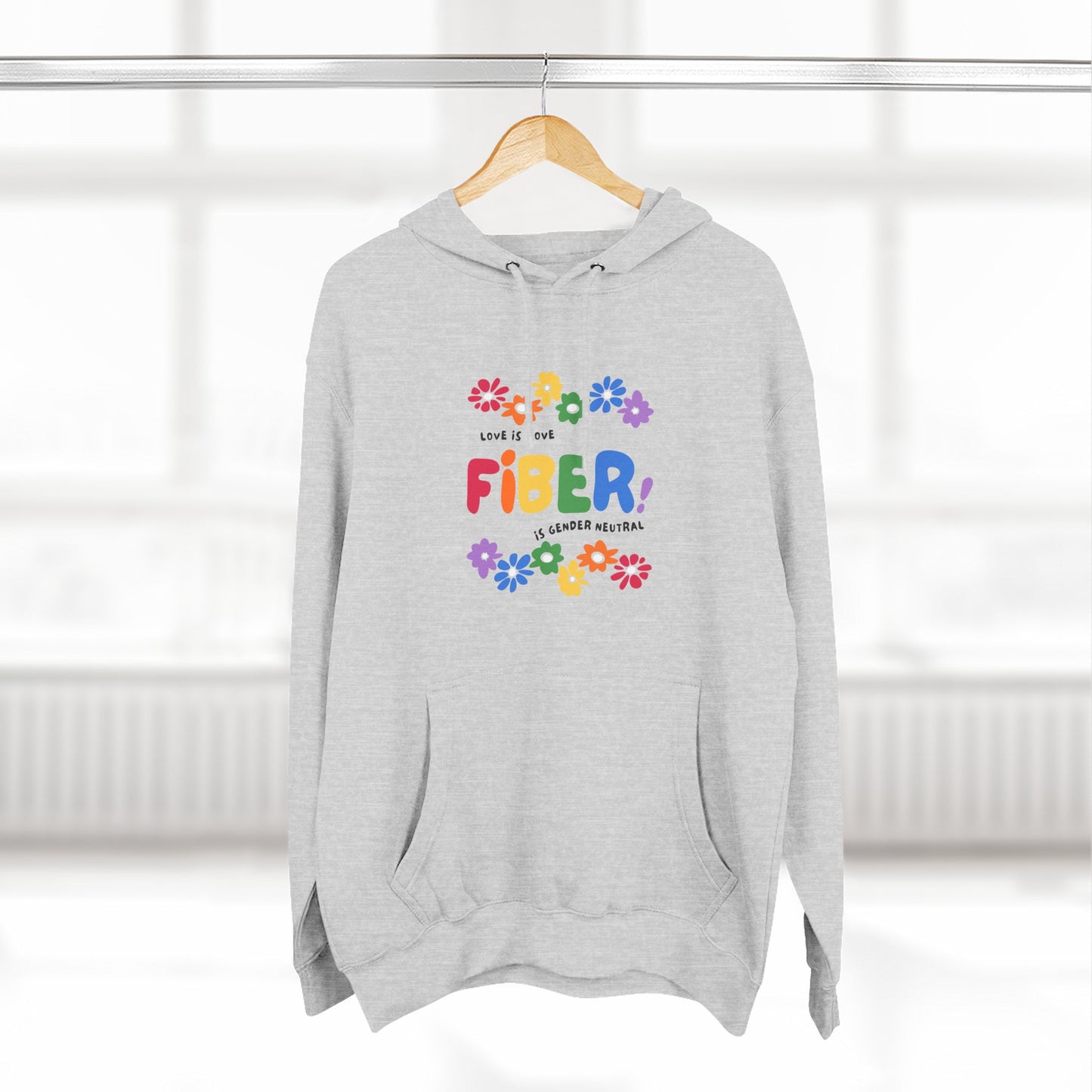 Fiber Lover Hoodie — "Life Is Better with Fiber" Colorful Floral Knitwear