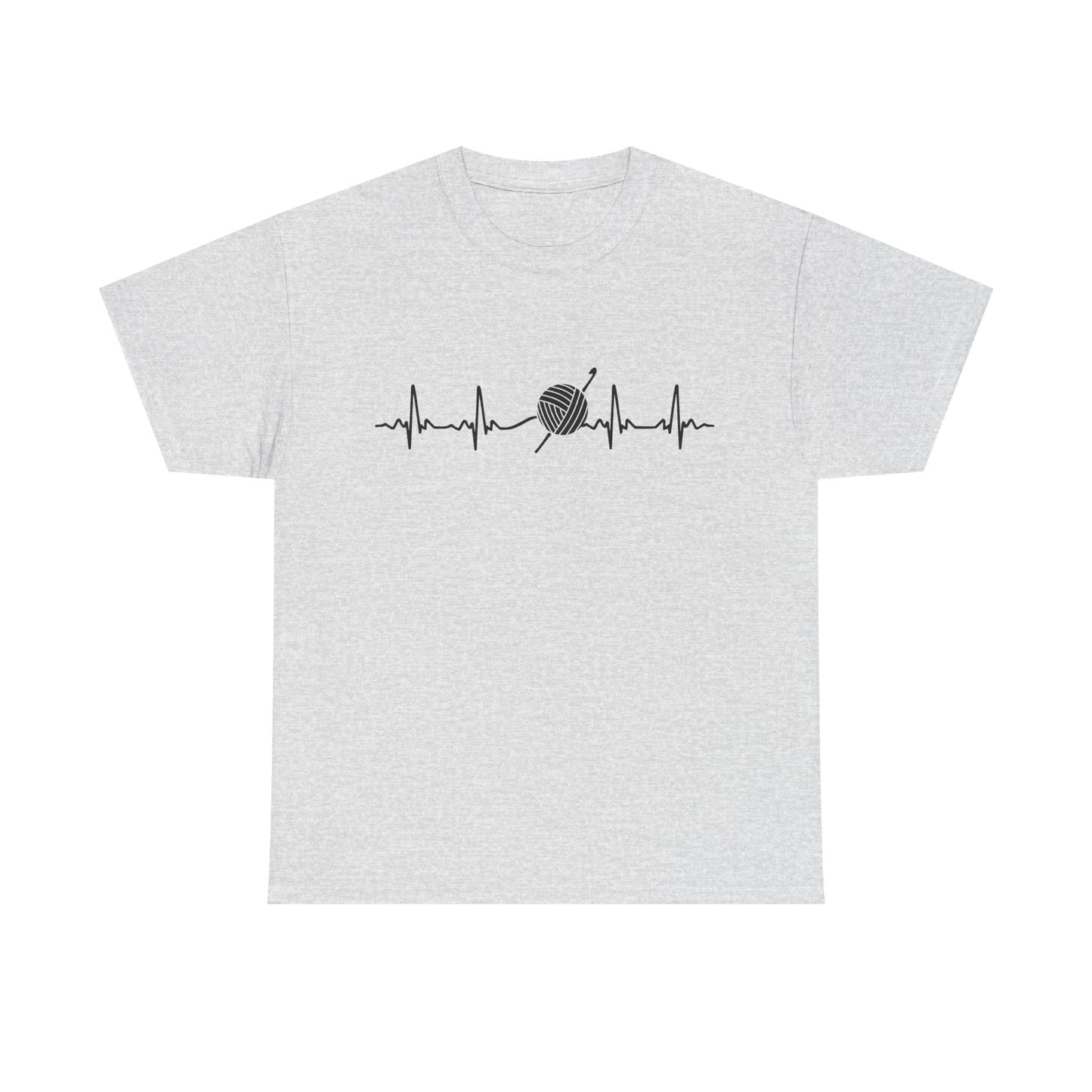 Crochet EKG Unisex Heavy Cotton Tee