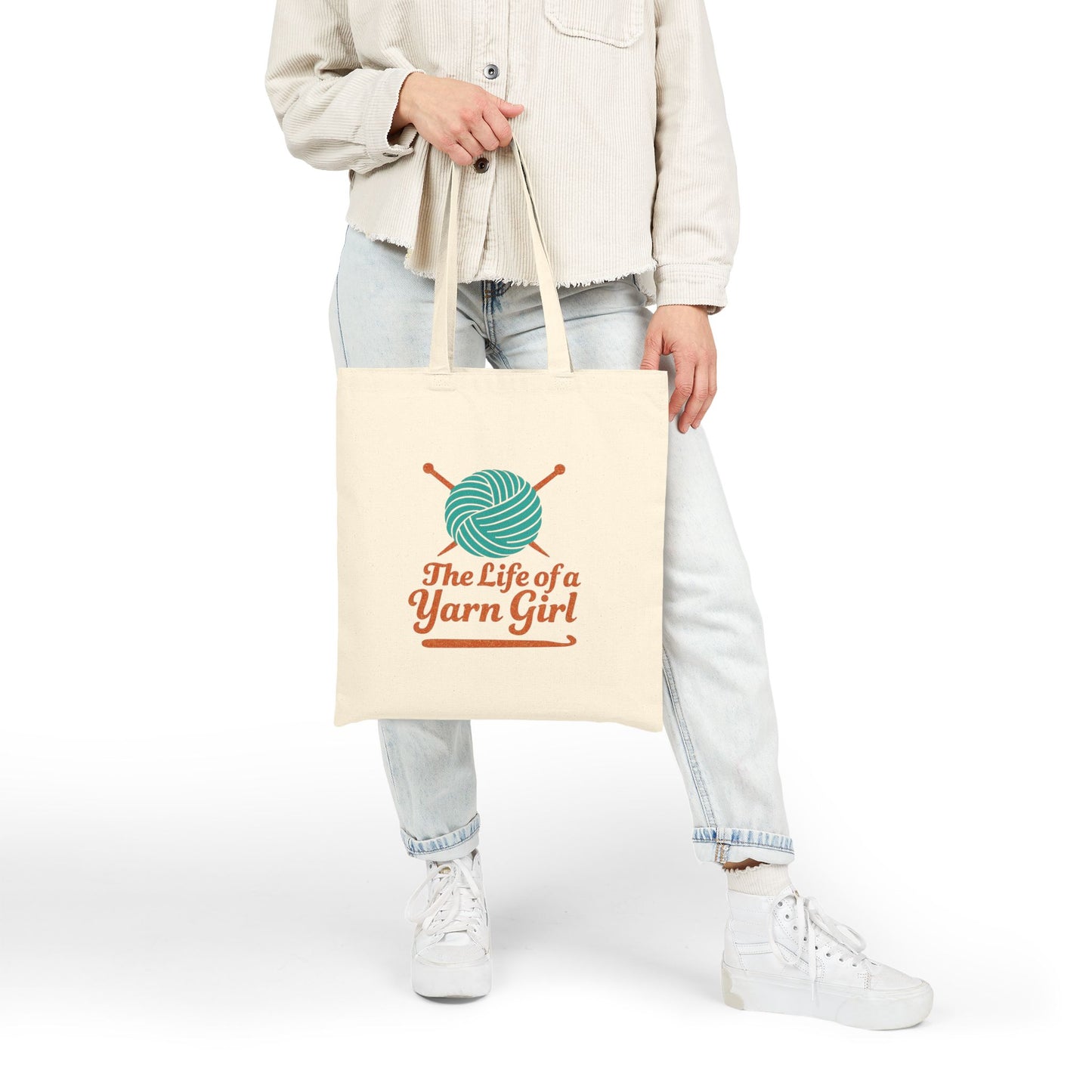 Yarn Girl Tote Bag, Project Bag, Tote Bag, Gift for Knitter, Gift for Crocheter, Gift for Yarn Lover