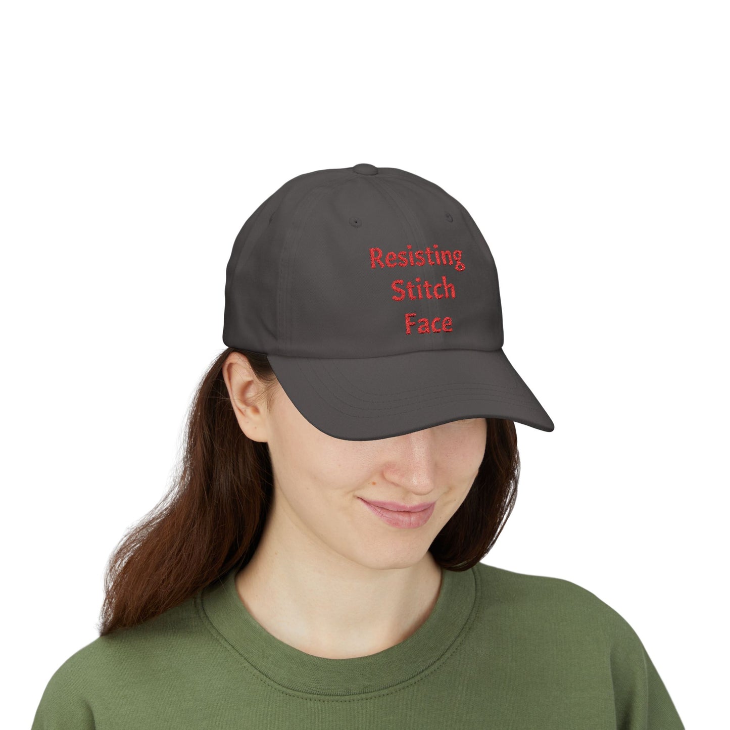 Embroidered 'Resisting Stitch Face' Dad Cap — Casual Cotton Baseball Hat