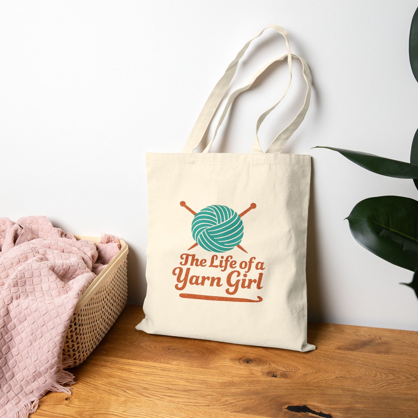 Yarn Girl Tote Bag, Project Bag, Tote Bag, Gift for Knitter, Gift for Crocheter, Gift for Yarn Lover