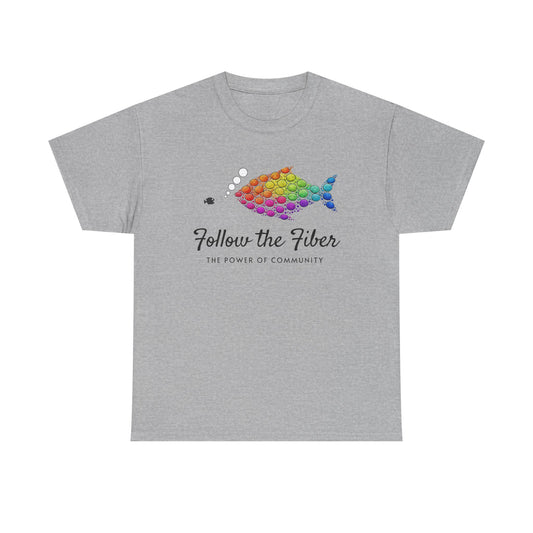 Follow the Fiber Rainbow Fish T-Shirt — Knitting & Crochet Community Tee