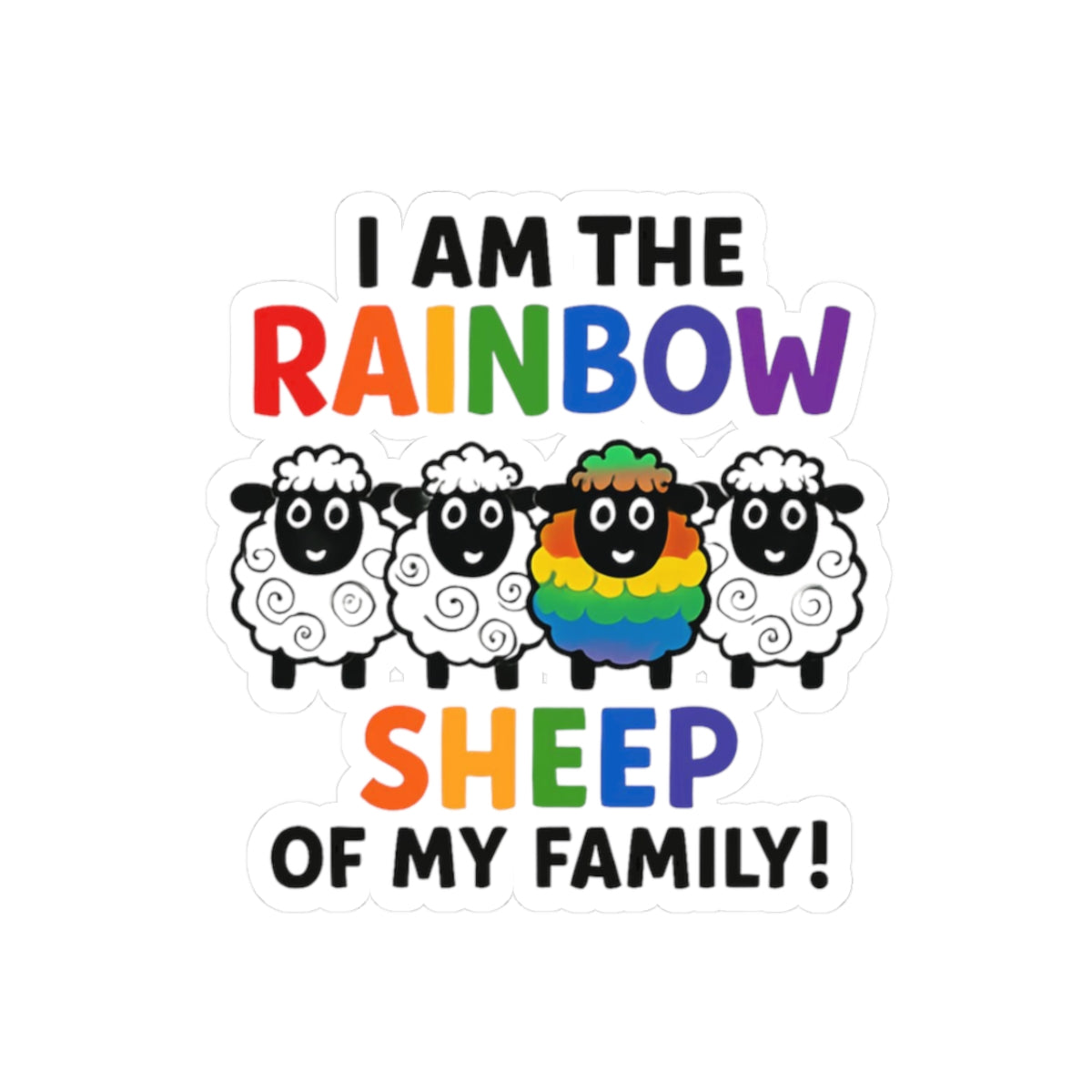 Rainbow Sheep Yarn Kiss-Cut Stickers | Perfect for Crafters, Gifts, Scrapbooking, Journals, Pride!