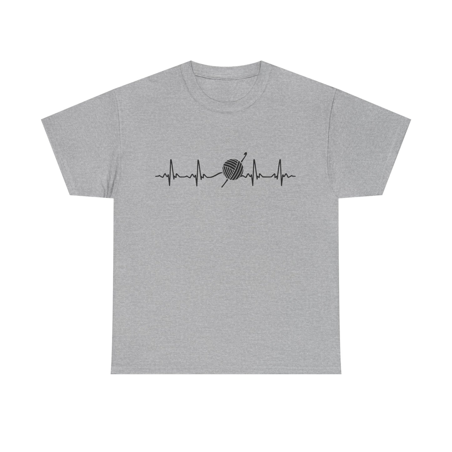 Crochet EKG Unisex Heavy Cotton Tee