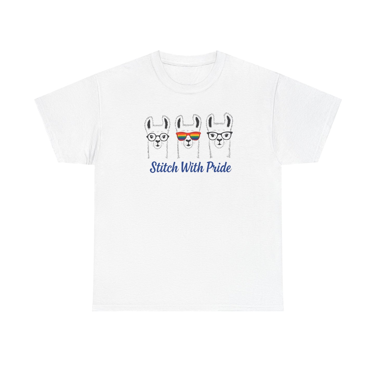Stitch with Pride Unisex Tee, Fiber Artist Knitting Crocheting Yarn Lovers Shirt, LGBT Pride Apparel