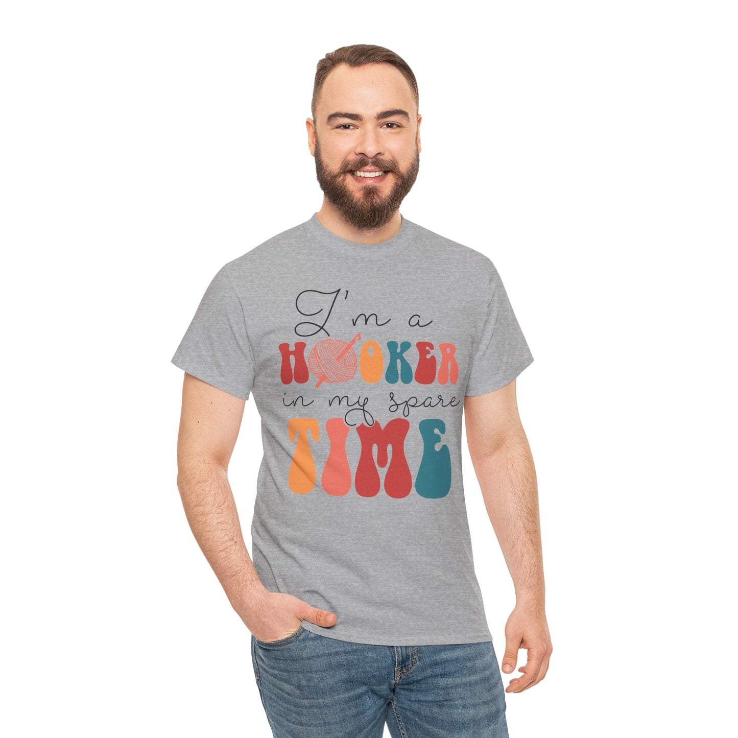 Crochet Lover Tee — "I'm a Hooker in My Spare Time" Graphic T-Shirt
