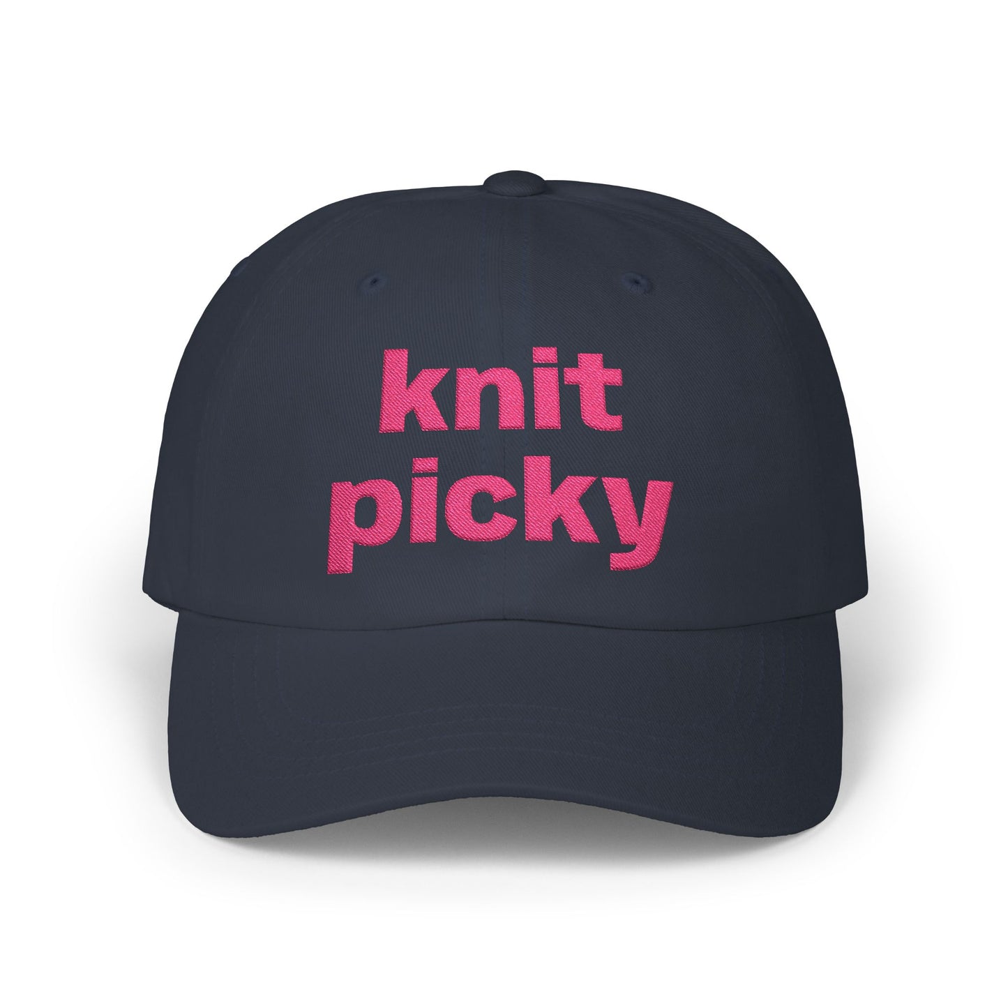 Dad Cap — "knit picky" Embroidered Knitting Lover Hat