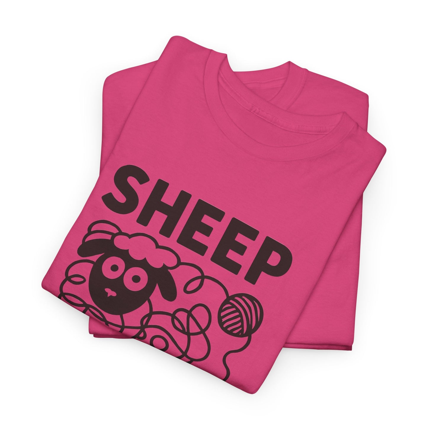 Funny Quote Unisex Tee, Sheep Happens, Graphic T-Shirt, Sarcastic Humor Shirt, Cotton Top, Yarn Lover Gift, Knitter Gift, Crocheter Gift