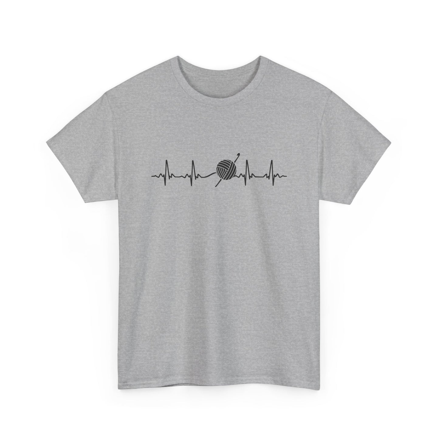 Crochet EKG Unisex Heavy Cotton Tee