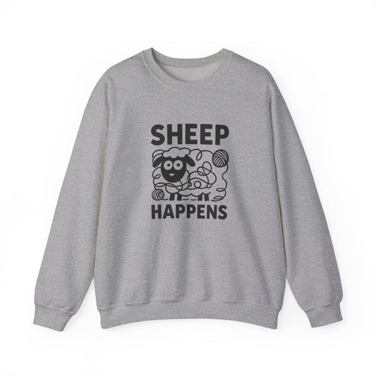 Sheep Happens Crewneck Sweatshirt — Funny Knitting Pullover