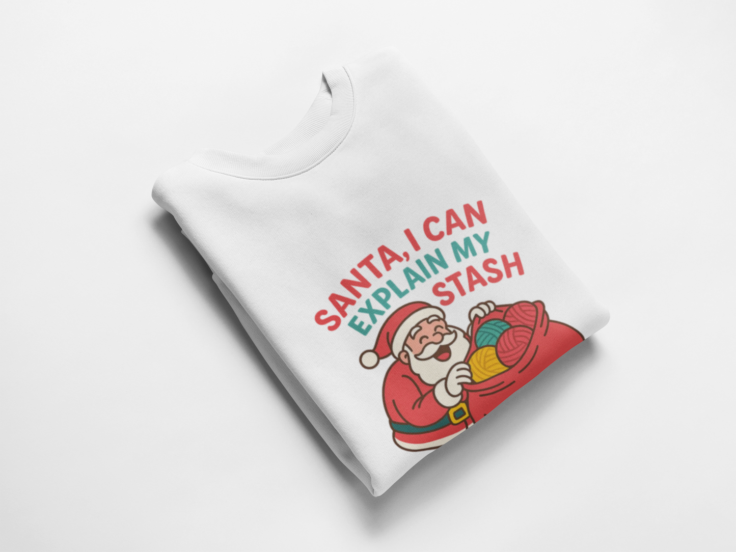Santa I Can Explain Long Sleeve Tee, Gift for Yarn Lovers, Gift for Knitters, Cotton Tshirt
