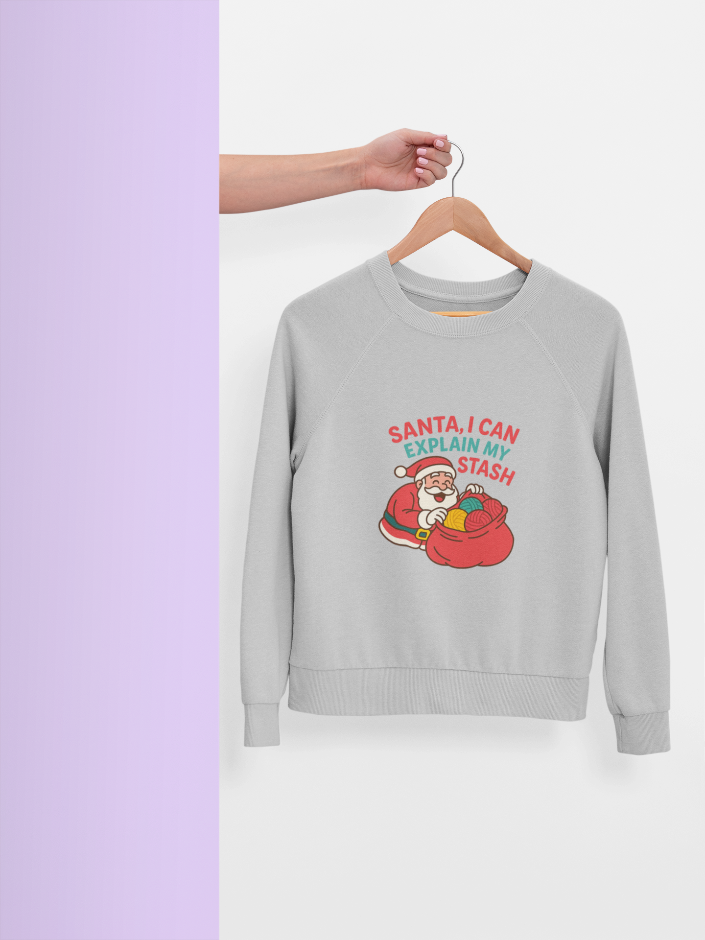 Santa I Can Explain Long Sleeve Tee, Gift for Yarn Lovers, Gift for Knitters, Cotton Tshirt