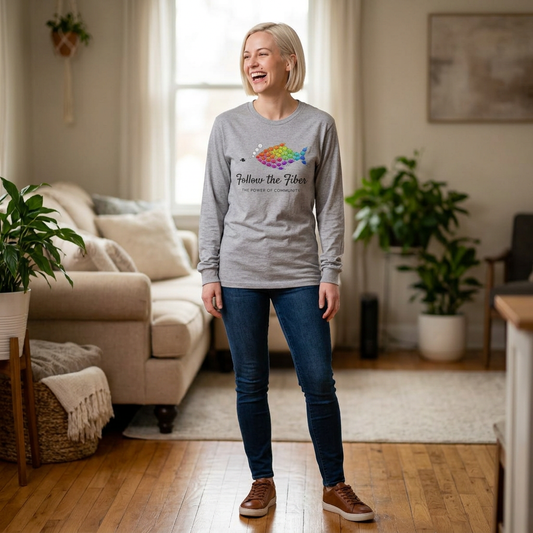 Long Sleeve Tee - "Follow the Fiber The Power of Community” Shirt