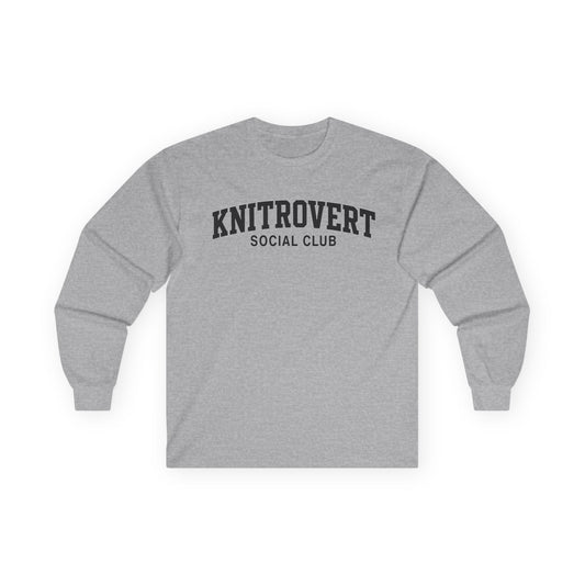 Knitrovert Long Sleeve Tee — Funny Knitting Shirt