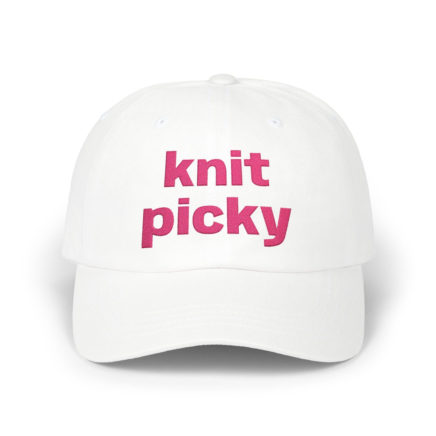 Dad Cap — "knit picky" Embroidered Knitting Lover Hat