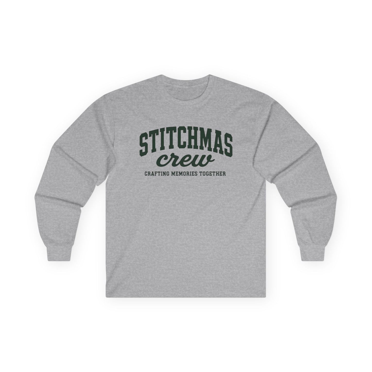 Stitchmas Crafting Memories Unisex Cotton Shirt, Cozy Crew for Stitchmas, Holiday Gift, Family Gatherings, Casual Layer